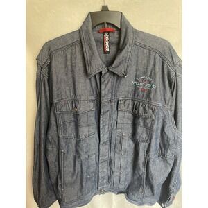 Willie Esco‎ Denim Dungarees Jacket Men's Size XL Black Y2K Baggy Relaxed Fit